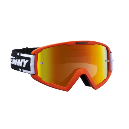 KENNY RACING GOGLE TRACK ORANGE - RED LENS/CZERWONE LUSTRO - POMARAŃCZOWY/CZARNY/BIAŁY