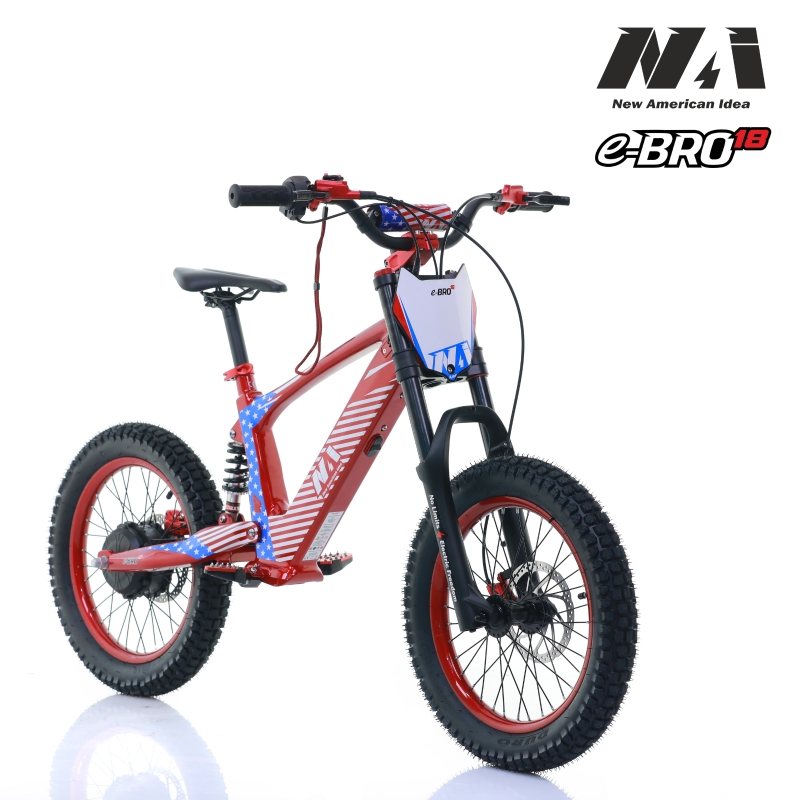 NAI e-BRO 18 motocykl elektryczny dla dzieci czerwony Model 2025