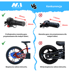 NAI e-KID 16 PRO motocykl dzieci, koła 16" z E-ABS
