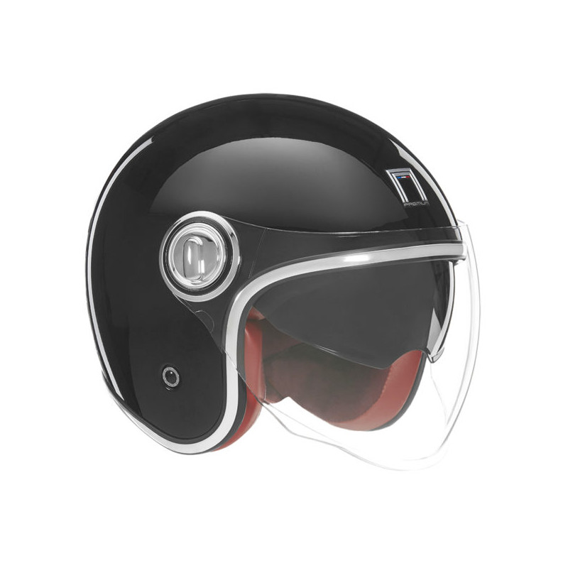 Nox Kask Premium Otwarty Jet Heritage Solid Czarny połysk