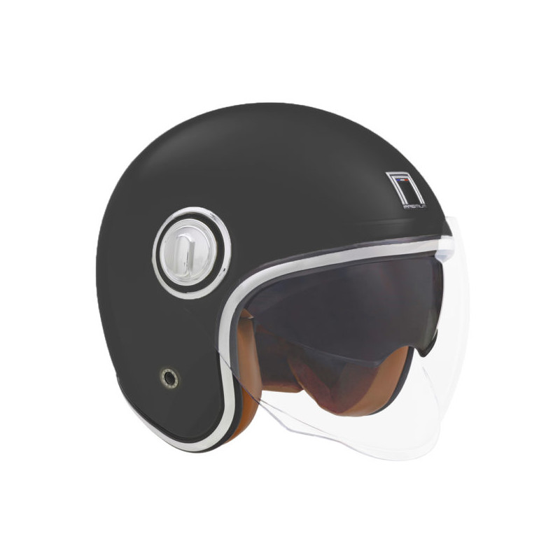Nox Kask Premium Otwarty Jet Heritage Solid Czarny Mat