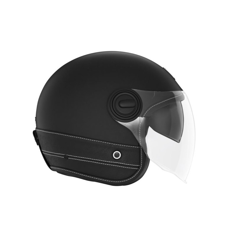 Nox Kask Premium Otwarty Jet Heritage Leather Czarny Mat