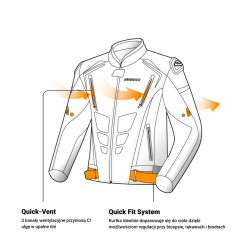 Ozone kurtka motocyklowa tekstylna Pulse Czarny