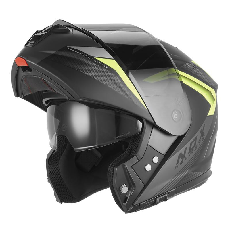 Nox Kask szczękowy FLIP-UP N968 Shift Czarny mat żółty