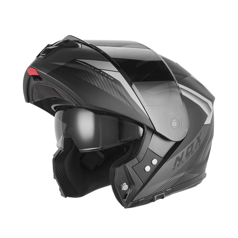 Nox Kask szczękowy FLIP-UP N968 Shift Czarny Srebrny