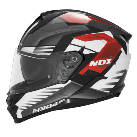 Nox Kask Integralny N304S Carver Czerwony Biały Czarny