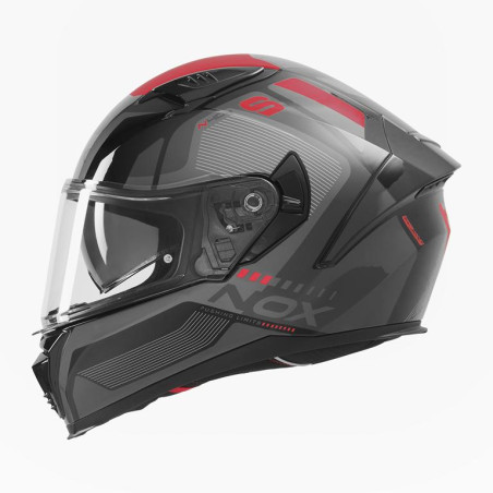Nox Kask Integralny N402 Mentor Czarny czerwony