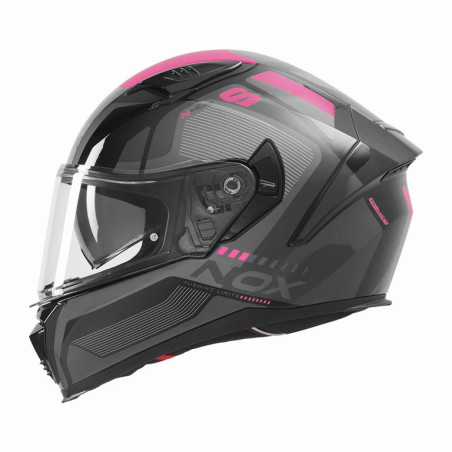 Nox Kask Integralny N402 Mentor Czarny różowy