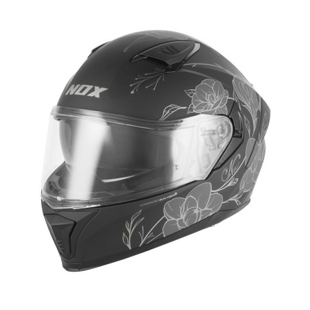 Nox Kask Integralny N402 Spring Czarny mat srebrny