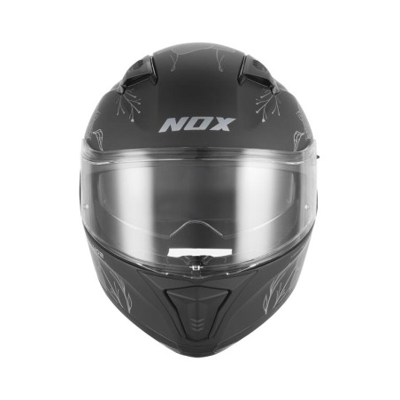 Nox Kask Integralny N402 Spring Czarny mat srebrny