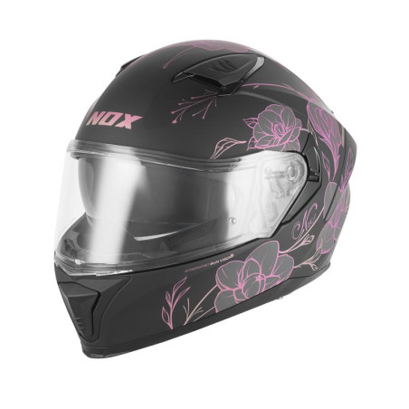 Nox Kask Integralny N402 Spring Pink Czarny mat różowy