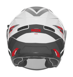 Nox Kask Otwarty Jet N130 Myst Biały Czerwony Czarny
