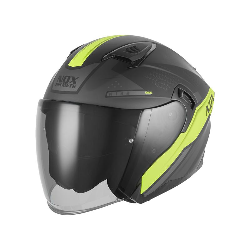 Nox Kask Otwarty Jet N130 Ekto Czarny żółty