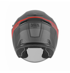 Nox Kask Otwarty Jet N130 Ekto Czarny czerwony