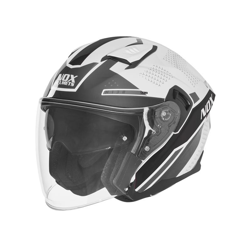 Nox Kask Otwarty Jet N130 Ekto Biały czarny