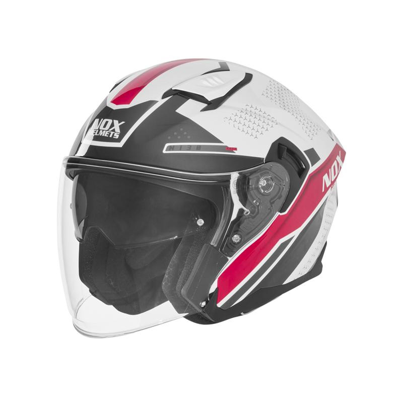 Nox Kask Otwarty Jet N130 Ekto Biały różowy