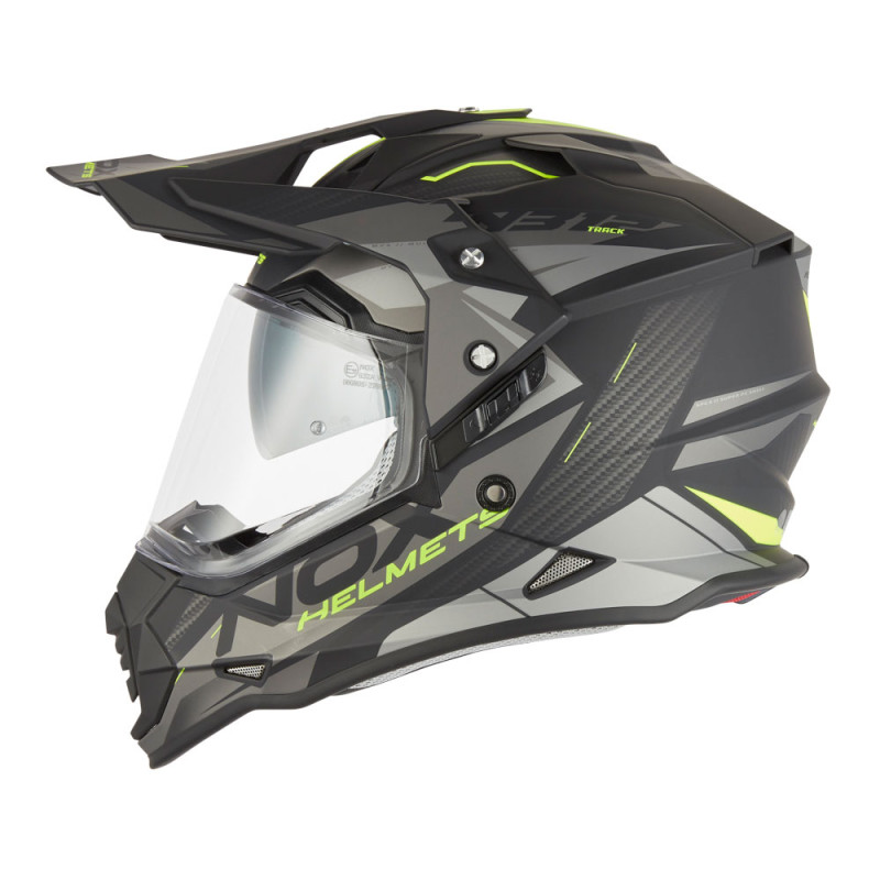Nox Kask Dual off road N312 Czarny mat żółty fluo