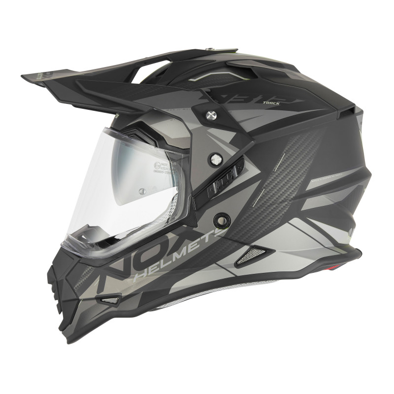 Nox Kask Dual off road N312 Czarny mat Srebrny