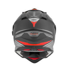 Nox Kask Dual off road N312 Czarny mat Czerwony