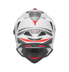 Nox Kask Dual off road N312 Biały Czerwony