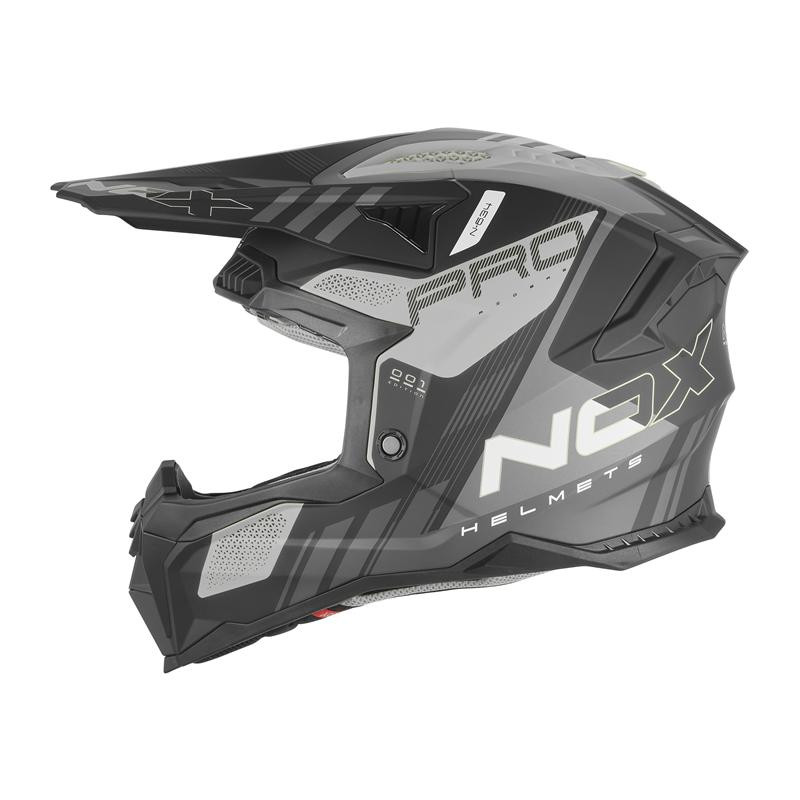 Nox Kask Cross Off road N634 Storm Czarny Srebrny