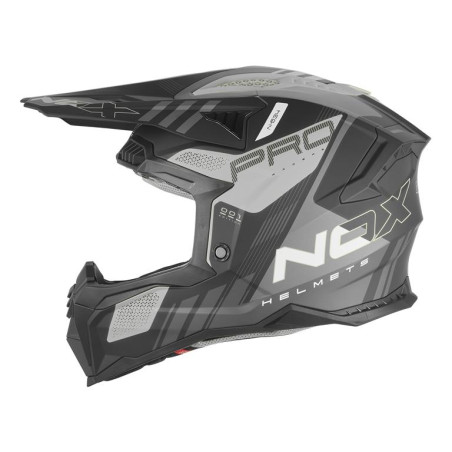 Nox Kask Cross Off road N634 Storm Czarny Srebrny