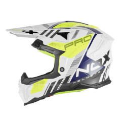 Nox Kask Cross Off road N634 Storm Biały Niebieski Żółty