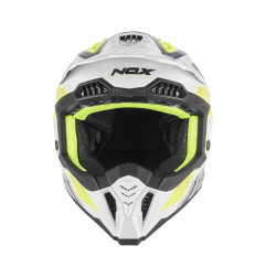 Nox Kask Cross Off road N634 Storm Biały Niebieski Żółty