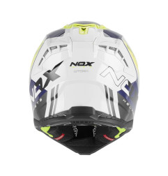 Nox Kask Cross Off road N634 Storm Biały Niebieski Żółty