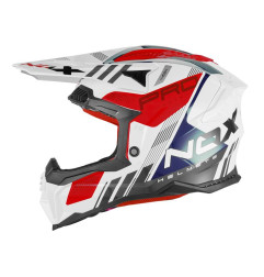 Nox Kask Cross Off road N634 Storm Biały Niebieski Czerwony