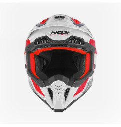 Nox Kask Cross Off road N634 Storm Biały Niebieski Czerwony