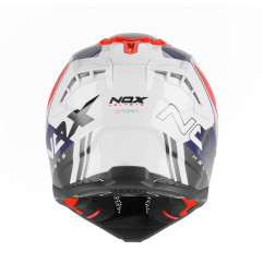 Nox Kask Cross Off road N634 Storm Biały Niebieski Czerwony