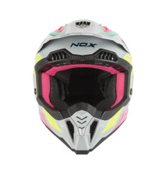 Nox Kask Cross Off road N634 Storm Szary Różowy Żółty