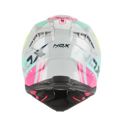 Nox Kask Cross Off road N634 Storm Szary Różowy Żółty