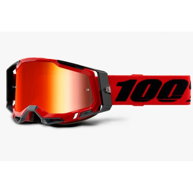 100% procent gogle RACECRAFT 2 Red Czerwone lustro