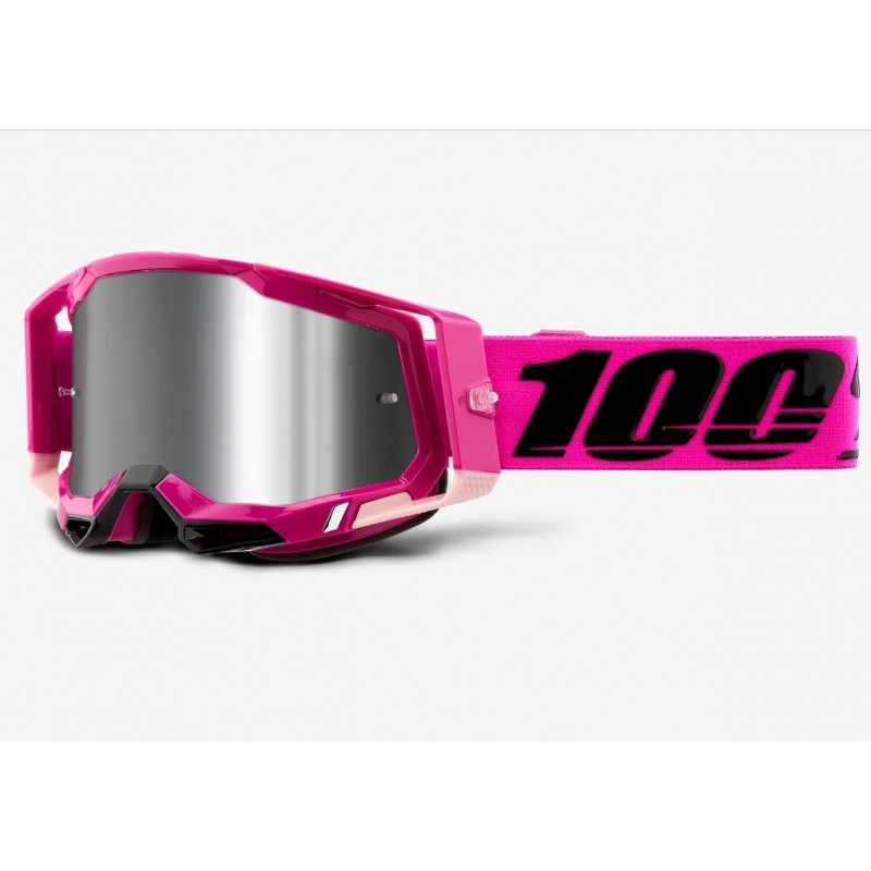 100% procent gogle RACECRAFT 2 Maho Srebrne lustro