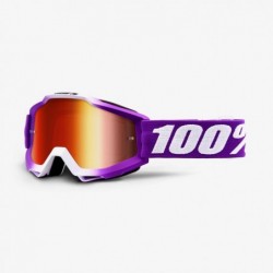 100% Gogle  Accuri Framboise Kolor Fioletowy/Biały Szybka Czerwone Lustro (Dodatkowa Przeźroczysta Szybka)