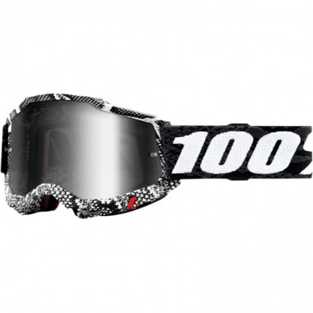 100% Fa20 Accuri 2 Goggle Cobra - Mirror Silver Lens Gogle Accuri 2 Kolor Czarny/Biały Szybka Srebrne Lustro