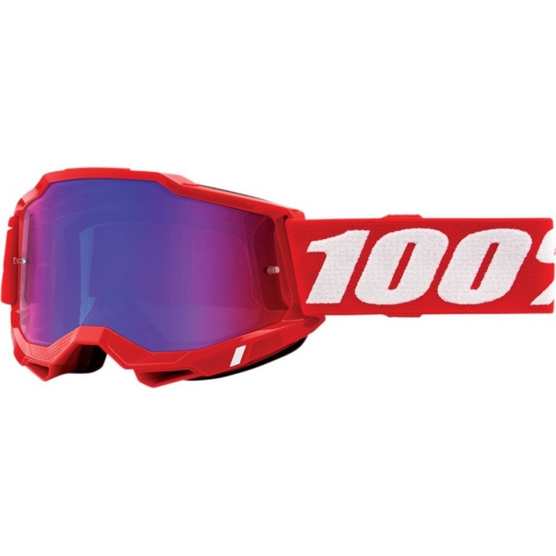 100% Fa20 Accuri 2 Goggle Red - Mirror Red/Blue Lens Gogle Accuri 2 Kolor Czerwony Szybka Niebieskie Lustro