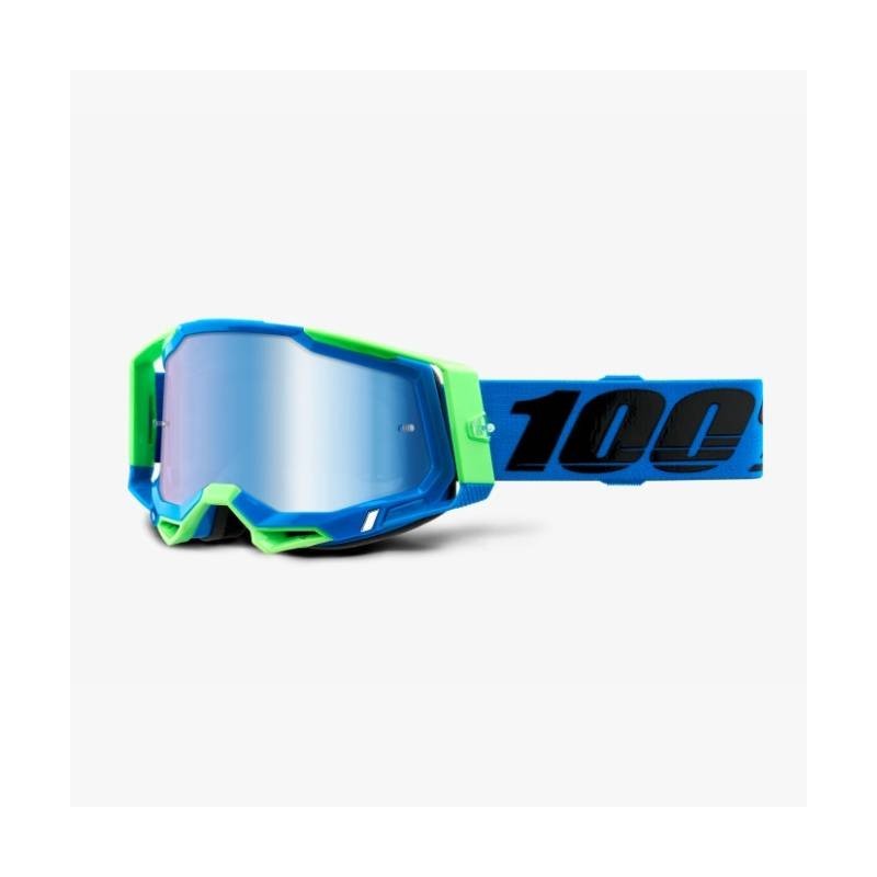 100% Fa20 Racecraft 2 Goggle Fremont - Mirror Blue Lens Gogle Kolor Niebieski/Zielony Szybka Niebieskie Lustro