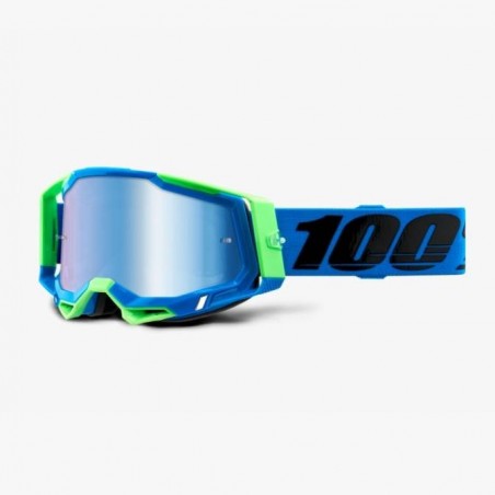 100% Fa20 Racecraft 2 Goggle Fremont - Mirror Blue Lens Gogle Kolor Niebieski/Zielony Szybka Niebieskie Lustro