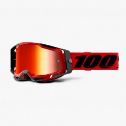 100% Fa20 Racecraft 2 Goggle Red - Mirror Red Lens Gogle Racecraft 2 Kolor Czerwony/Czarny Szybka Czerwone Lustro