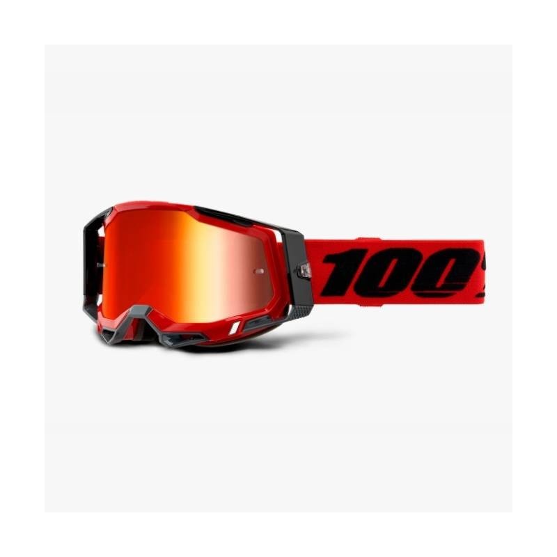 100% Fa20 Racecraft 2 Goggle Red - Mirror Red Lens Gogle Racecraft 2 Kolor Czerwony/Czarny Szybka Czerwone Lustro