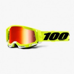 100% Fa20 Racecraft 2 Goggle Yellow - Mirror Red Lens Gogle Racecraft 2 Kolor Żółty Fluo Szybka Czerwone Lustro
