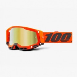 100% Fa20 Racecraft 2 Goggle Kerv - Mirror Gold Lens Gogle Racecraft 2 Kolor PomarańCzowy Fluo Szybka Czerwone Lustro