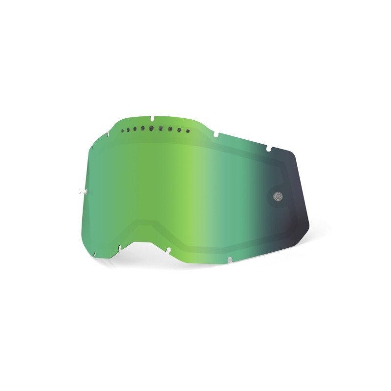 100% Rc2/Ac2/St2 Mirror Green, Szybka Do Gogli Racecraft 2/Accuri 2/Strata2 Podwójna Wentylowana Kolor Zielone Lustro