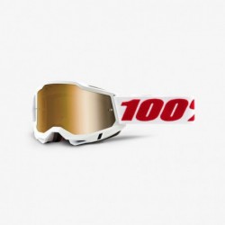 100% Accuri 2 Goggle Denver - True Gold Lens - Gogle Accuri 2 Kolor Biały/Czerwony Szybka Złota