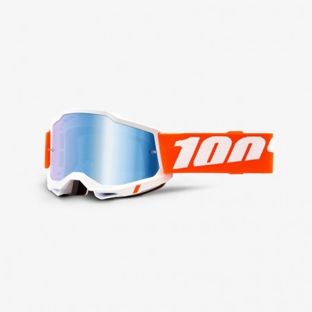100% Accuri 2 Goggle Sevastopol - Mirror Blue Lens - Gogle Accuri 2 Kolor Biały/PomarańCzowy Szybka Niebieskie Lustro