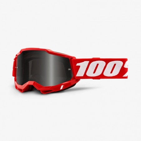 100% Accuri 2 Sand Goggle Red - Smoke Lens - Gogle Accuri 2 Sand Kolor Czerwony/Biały Szybka Przyciemniana