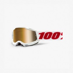 100% Accuri 2 Youth Goggle Denver - True Gold Lens - Gogle Accuri 2 Youth Kolor Biały/Czerwony Szybka Złota
